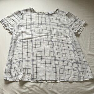 Forever 21 White and Black Checkered Blouse
